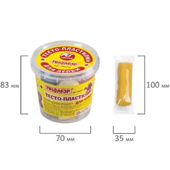 Пластилин на растительной основе (тесто для лепки) Пифагор  7 цветов 210 г пластиковый стакан (1/24)