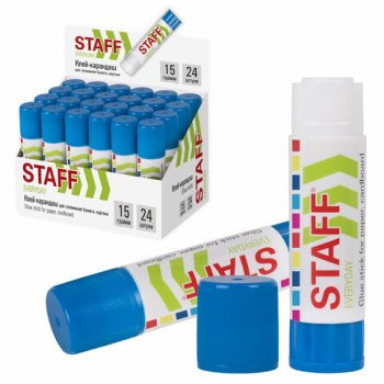 Клей-карандаш 15г Staff (1/24/648)