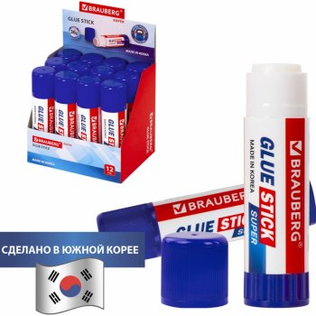 Клей-карандаш 36г Brauberg Super (Южная корея) (1/12/360)