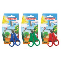 Ножницы 13,5см Пифагор с линейкой цвет ассорти (1/12/288)