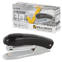 Степлер №10 до 12 листов Brauberg "Original" антистеплер  черный (1/12)
