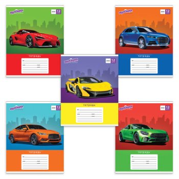 Тетрадь  12л. А5 линия Юнландия Авто-класс обложка мел. картон (1/20)