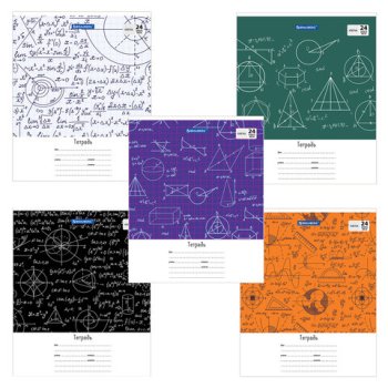 Тетрадь  24л. А5 клетка Brauberg Чертежи и формулы обложка картон (1/18)