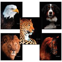 Тетрадь 48л. А5 клетка Brauberg  "ЖИВОТНЫЕ" обложка картон ассорти (10/100)