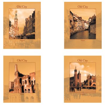 Тетрадь 96л. А5 клетка Staff "ГОРОДА" офсет №2 обложка картон АССОРТИ (4/56)