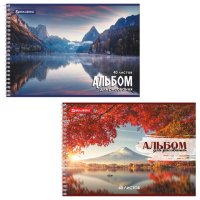 Альбом для рисования А4 40 листов Brauberg "Умиротворение" скоба обложка картон ассорти (1/4/20)