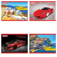 Альбом для рисования А5 40 листов Пифагор "Авто/Путешествие"  200*148мм  скоба обложка офсет АССОРТИ (9/36)