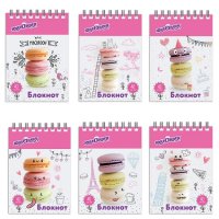 Блокнот А7 40л Юнландия "МАКАРУНЫ" 75*105мм гребень клетка АССОРТИ (5/60)