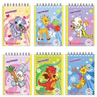 Блокнот А7 40л Юнландия "МУЛЬТЯШКИ" Ассорти 75*105мм гребень клетка (60/120)