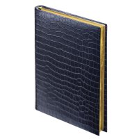 Ежедневник А5 Brauberg недатированный 138*213мм "Comodo" 160л черный под крокодиловую кожу золотой срез (1)