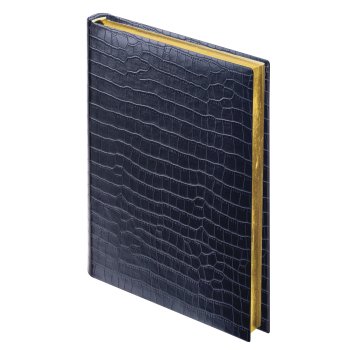Ежедневник А5 Brauberg недатированный 138*213мм "Comodo" 160л черный под крокодиловую кожу золотой срез (1)