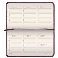 Еженедельник недатированный  А6 Brauberg "Alligator" 95*155мм 72л. фактурная кожа кремовый блок коричневый (1)