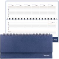 Планинг настольный недатированный Brauberg "Select" 305*140мм 60 листов под зернистую кожу темно-синий (1/50)