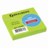 Блок самоклеящийся (стикер) Brauberg 76*76мм 90 л. НЕОН зеленый (1)