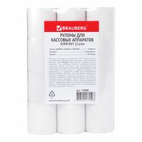 Чековая лента термо 57мм 40м Brauberg 57*12*40 комплект 12 рулонов (1/11)