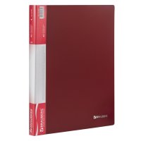 Папка 40 вкладышей Brauberg "Стандарт" А4 красная 0,7 мм (1/6)