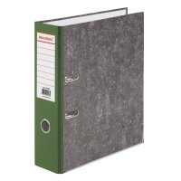 Папка-регистратор А4 80мм Brauberg мраморное покрытие усиленный корешок с уголком зеленая (1/5)
