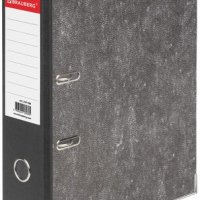 Папка-регистратор А4 80мм Brauberg мраморное покрытие усиленный корешок с уголком черная (1/5)