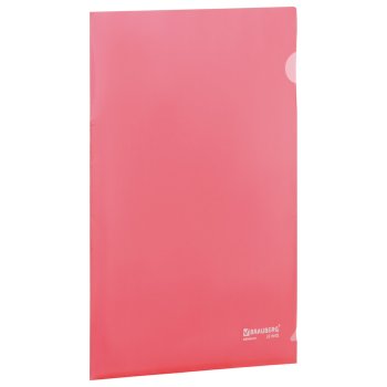 Папка-уголок Brauberg  А4 жесткая красная 0,15 мм (1/15)