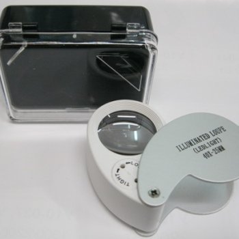 Лупа складная 21011 25мм/40х, подсветка (12)