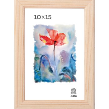 Рамка дерево 10x15 1300 белое дерево узкий багет Зебра (1/100)