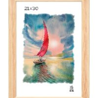 Рамка дерево 21x30 2500 белое дерево широкий багет Зебра (1/25)