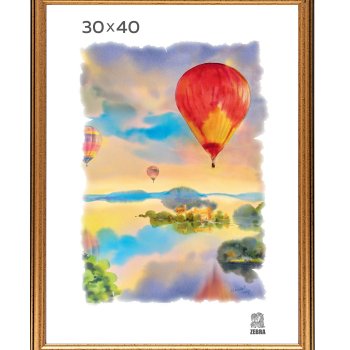 Рамка пластик 30x40 Зебра 1,7мм 3904 золото (15)