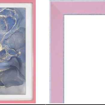 Рамка пластик 10x15 Акварель розовый стекло (18)