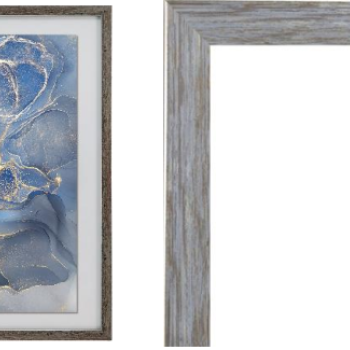 Рамка пластик 15x21 Акварель морозное серебро стекло (30)