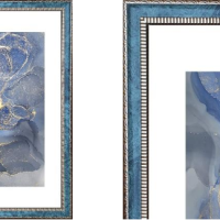 Рамка пластик 15x21 Кружева малахит стекло (23)