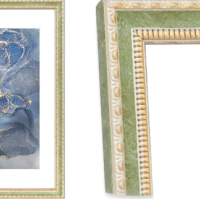 Рамка пластик 15x21 Кружева оливковый стекло (23)