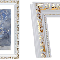 Рамка пластик 15x21 Садко белый с золотом (16)