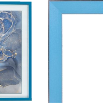 Рамка пластик 21x30 Акварель лазурный с ножкой стекло (30)