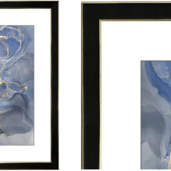 Рамка пластик 21x30 Акварель чёрный с ножкой стекло (28)