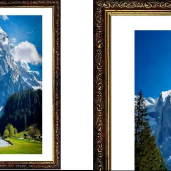 Рамка пластик 21x30 Винтаж карельская береза с ногой (20)