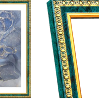 Рамка пластик 21x30 Камея 985 Малахит с ножкой стекло (26)