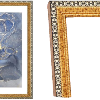 Рамка пластик 21x30 Камея 996 Золото с ножкой стекло (26)