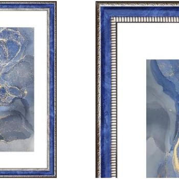 Рамка пластик 21x30 Кружева бирюза с ногой стекло (23)