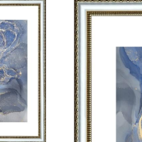 Рамка пластик 21x30 Кружева серебро-2 с ногой стекло (23)