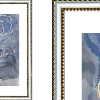 Рамка пластик 21x30 Кружева серебро-2 с ногой стекло (23)