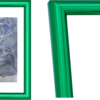 Рамка пластик 21x30 Радуга зеленый металлик с ногой (24)