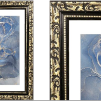 Рамка пластик 21x30 Садко золото с черным с ногой (19)