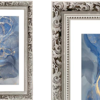 Рамка пластик 40x50 Садко белый с серебром (10)