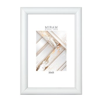 Рамка пластик 10x15 Мирам 642061-4 белый с ножкой (12)
