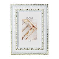 Рамка пластик 10x15 Мирам 644861-4 белый с золотым орнаментом (6)