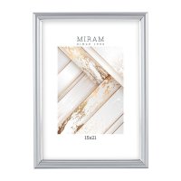 Рамка пластик 15x21 Gallery 636421-6 серебро тонкий гладкий с внутренним кантом (1/12)
