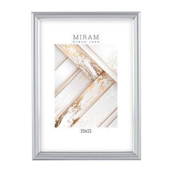 Рамка пластик 15x21 Gallery 636421-6 серебро тонкий гладкий с внутренним кантом (1/12)