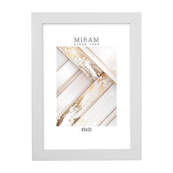 Рамка пластик 15x21 Мирам 641801-6 белый стекло (12)