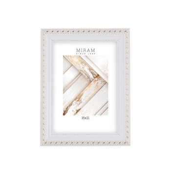 Рамка пластик 15x21 Мирам 642968-6 белый с золотым орнаментом (12)