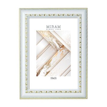 Рамка пластик 15x21 Gallery 644861-6 белый с золотым орнаментом (12)